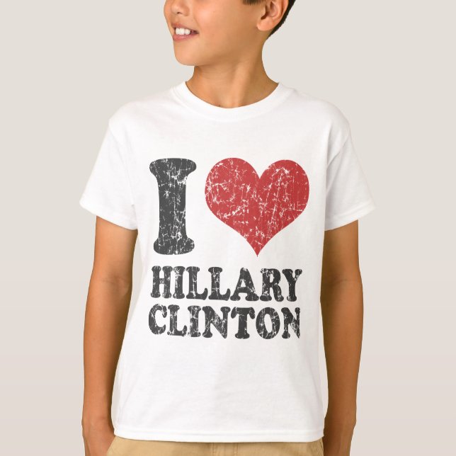 T-shirt I coeur Hillary Clinton rétro (Devant)
