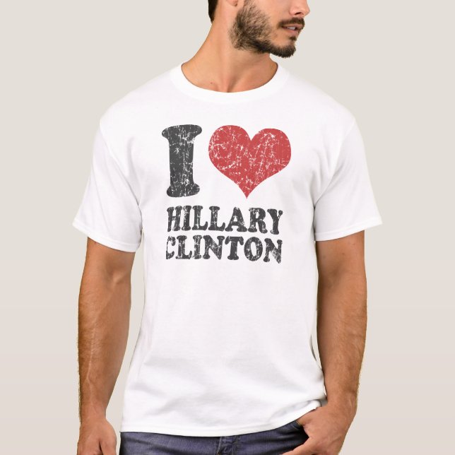 T-shirt I coeur Hillary Clinton rétro (Devant)