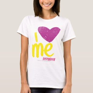 T-shirt I coeur je Pourpre-Jaune