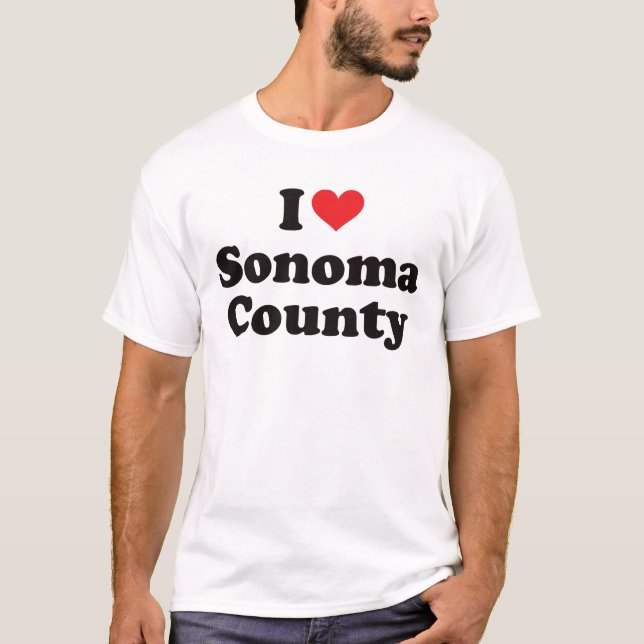 T-shirt I coeur le comté de Sonoma (Devant)