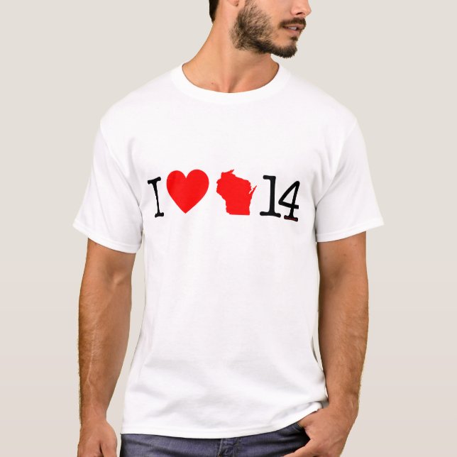 T-shirt I coeur le Wisconsin 14 (Devant)