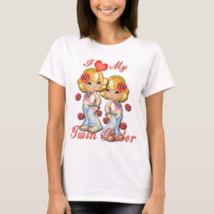 T-shirt I (Coeur) ma soeur jumelle
