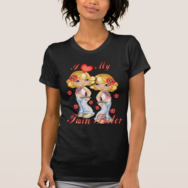 T-shirt I (Coeur) ma soeur jumelle (Devant)