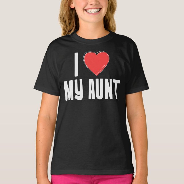 T-shirt I (Coeur) Ma Tante Chemise Enfants (Devant)