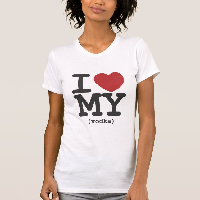 T-shirt I coeur ma vodka (Devant)