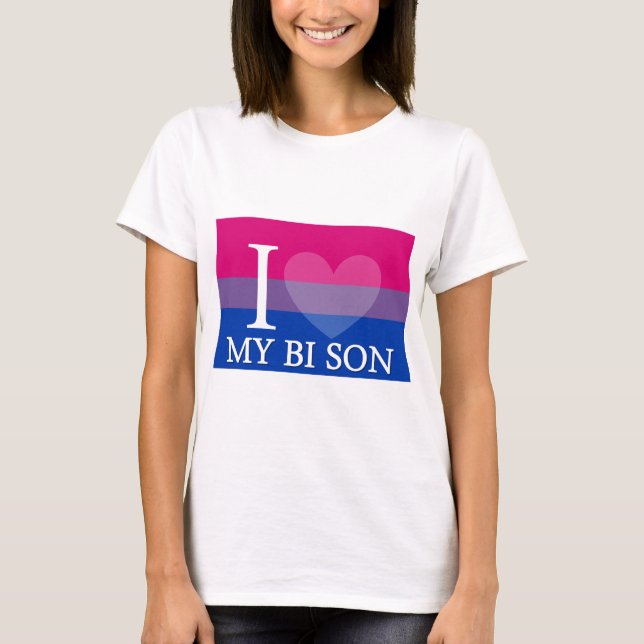 T-shirt I coeur mon fils de Bi (Devant)