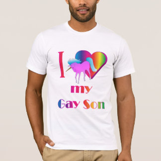 T-shirt I coeur mon fils gai