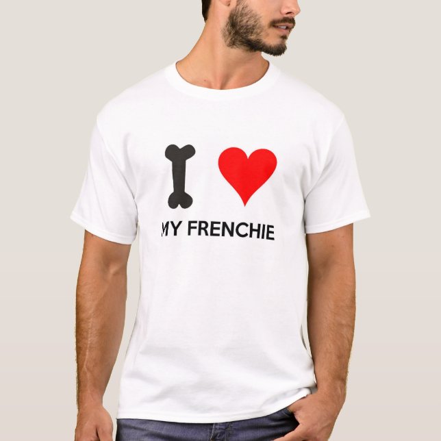 T-shirt I coeur mon Frenchie (Devant)