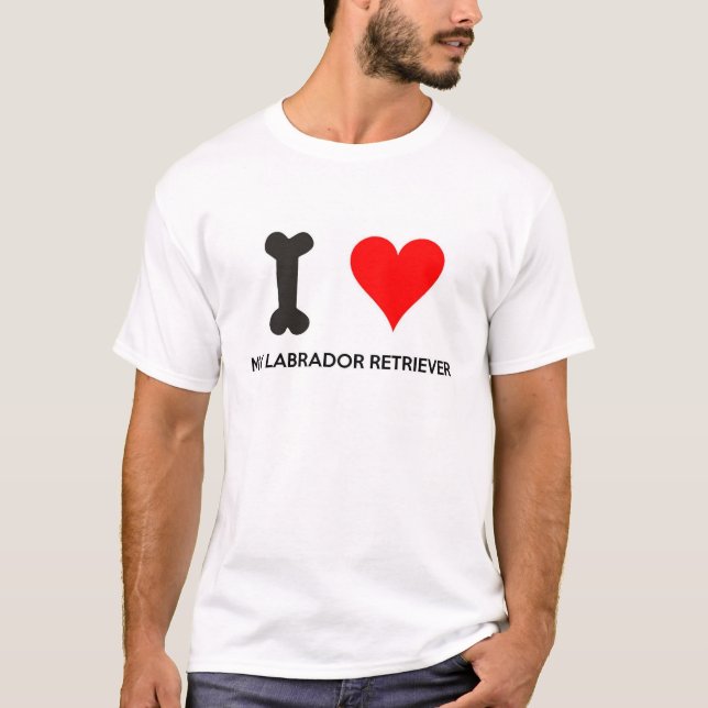 T-shirt I coeur mon labrador retriever (Devant)