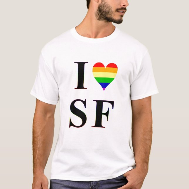 T-shirt I coeur San Francisco d'homosexuel (Devant)