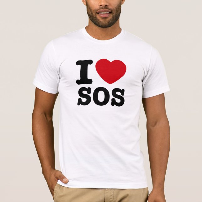 T-shirt i coeur SOS (Devant)