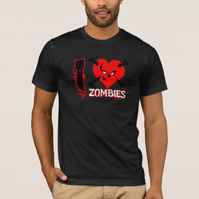 T-shirt i coeur zombies - chemise (Devant)