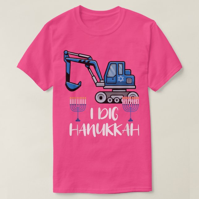 T-shirt I Creg Hanoukka Excavator Construction Machine Lov (Design devant)