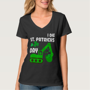 T-shirt I Creg Jour de la Saint Patrick Excavateur tracteu
