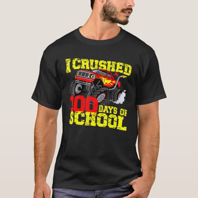 T-shirt I Crushed 100 Days Of School Happy 100th Day Stude (Devant)