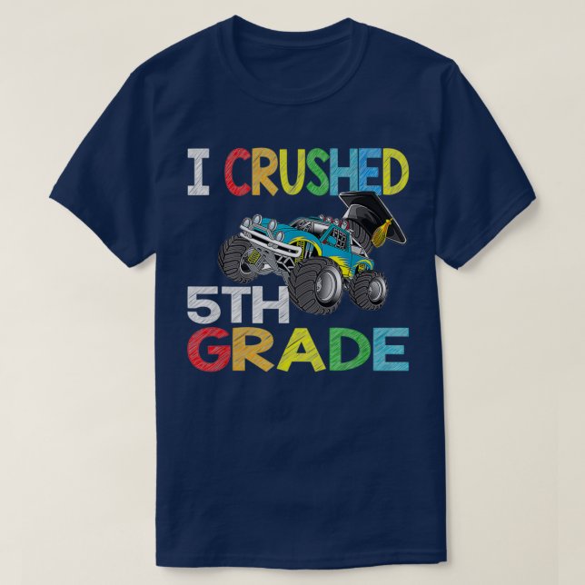 T-shirt I Crushed 5th Grade Gift Graduation Boys Monster T (Design devant)