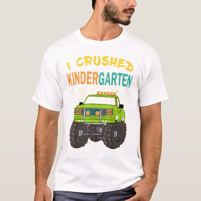 T-shirt I Crushed Kindergarten Graduation Garçons Monster  (Devant)