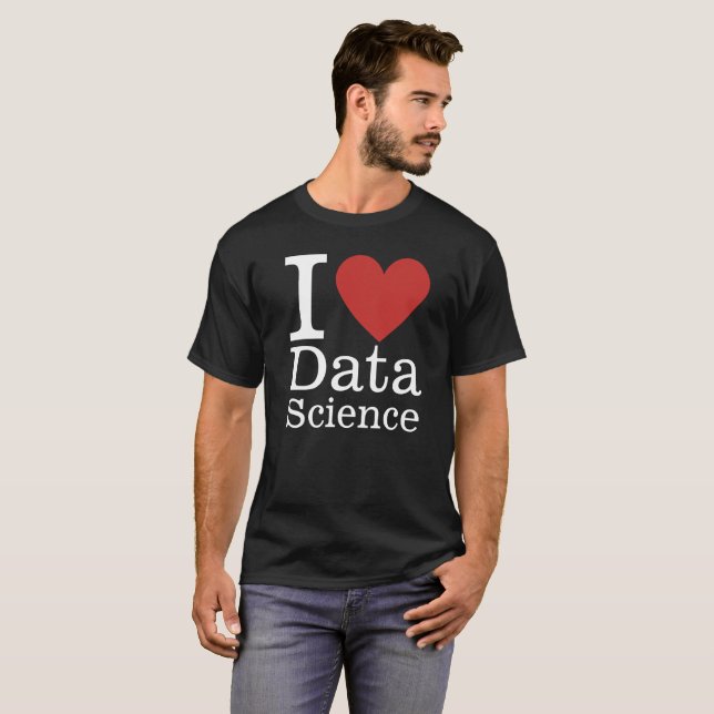 T-shirt I ❤️ Data Science pour les employés CUSTOM Hommes (Devant entier)