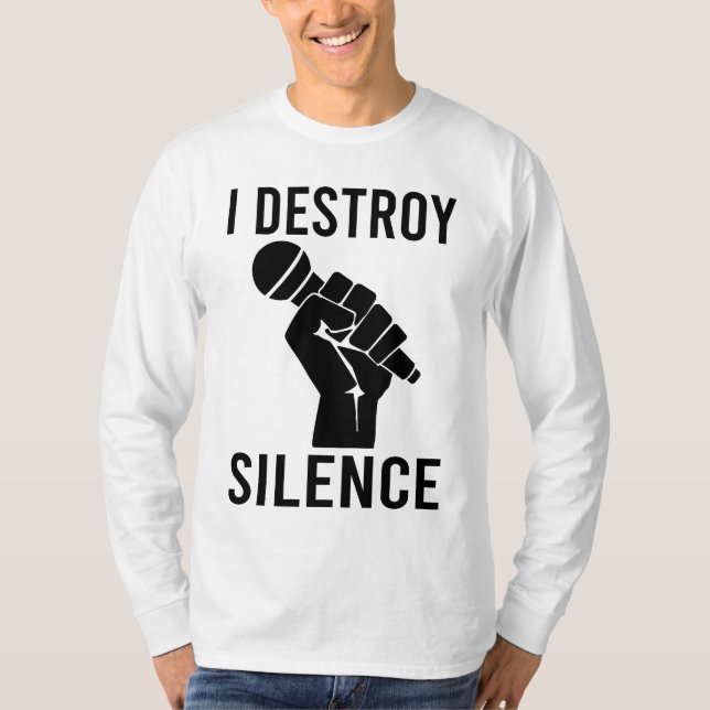 T-shirt I Destroy Silence Funny Music (Devant)