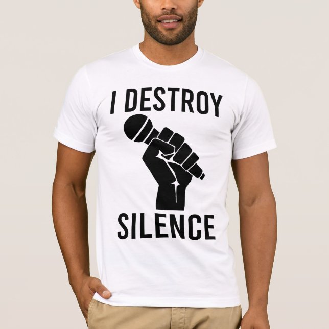 T-shirt I Destroy Silence Funny Music (Devant)