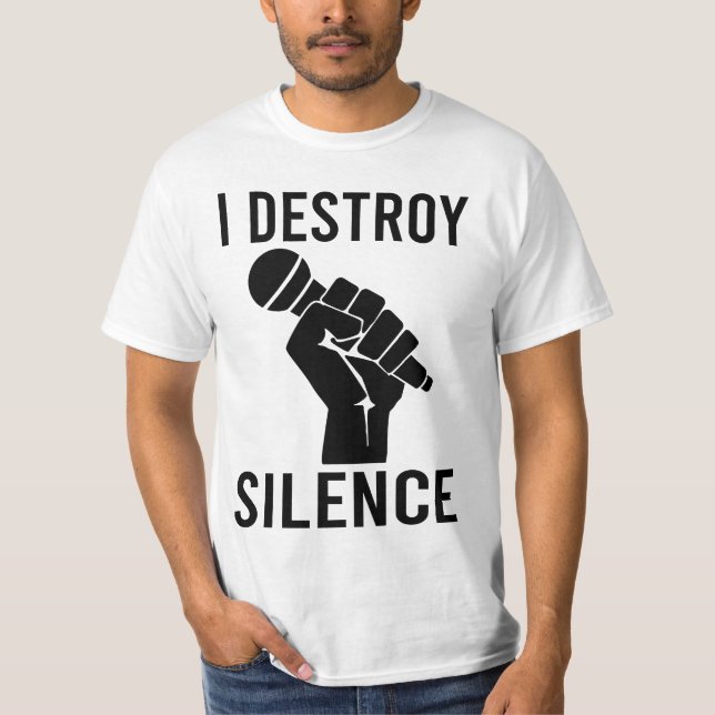 T-shirt I Destroy Silence Funny Music (Devant)