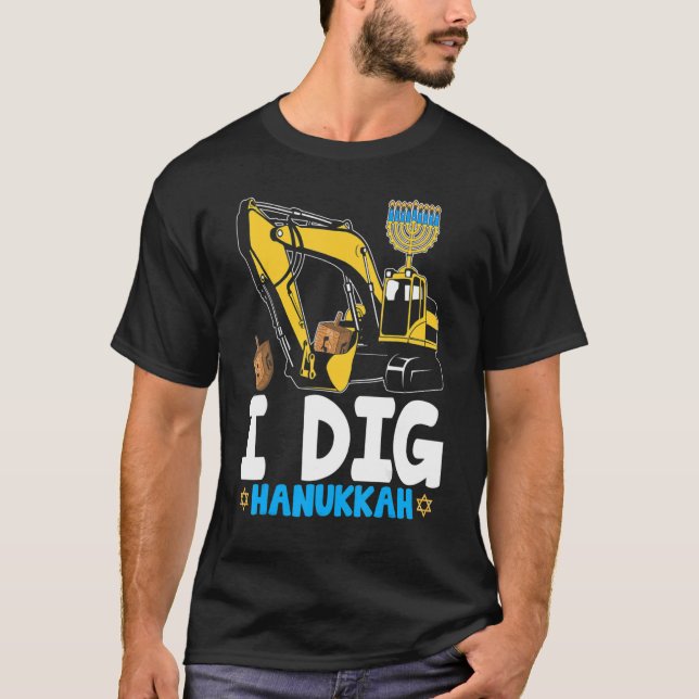 T-shirt I Dig Hanoukka Excavator Construction Kids Boys Ch (Devant)