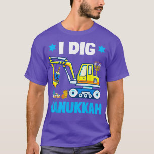 T-shirt I Dig Hanukkah Excavateur Construction Toddler Han