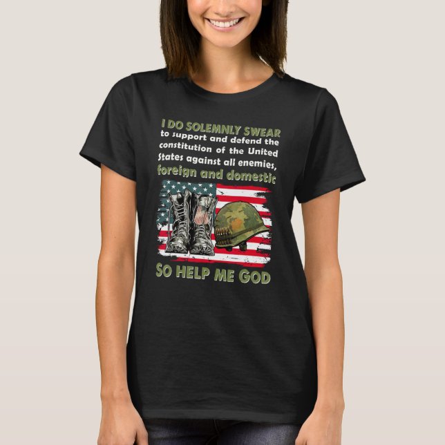 T-shirt I Do Solemnly Swear So Help Me God American Flag V (Devant)