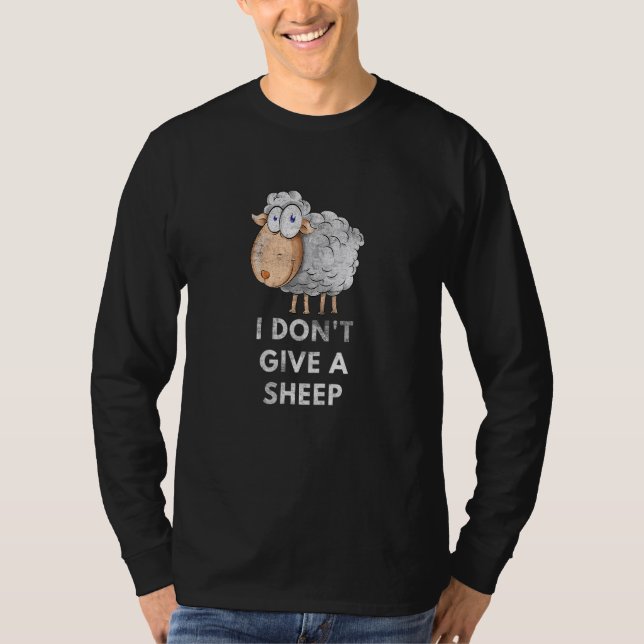 T-shirt I Don't Give A Sheep Pun Saying Animal  1 (Devant)