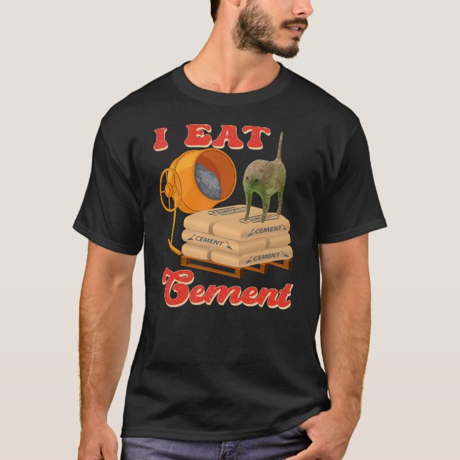 T-shirt I Eat Cement Cursed Cat Funny Oddly Specific Meme  (Devant)