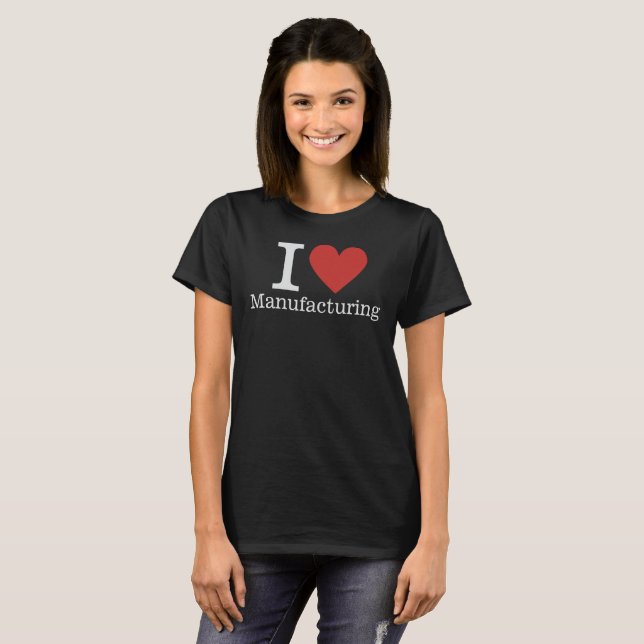 T-shirt I ❤️ Fabrication pour les employés CUSTOM Femmes (Devant entier)