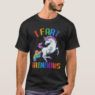 T-shirt I Fart Rainbows Funny Unicorn Sarcastique Humour R