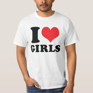T-shirt I filles de coeur/amour