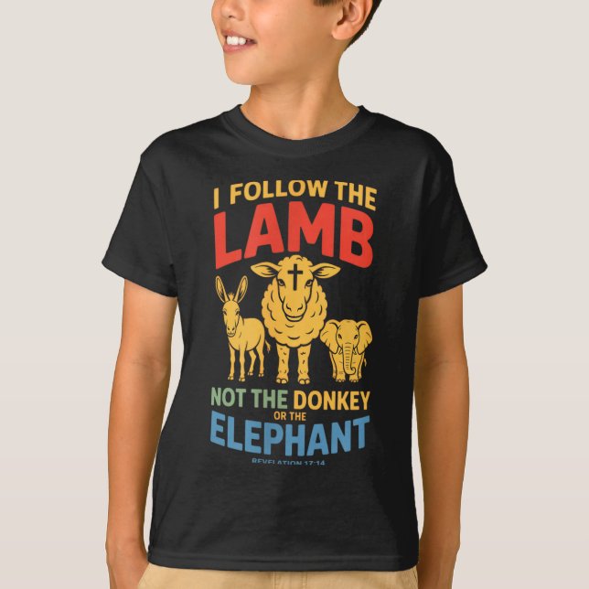 T-shirt I Follow The Lamb Not The Or The Elephant Christia (Devant)