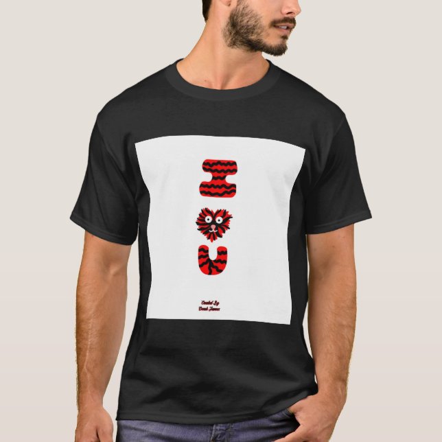 T-shirt I Fuzzy U Homme noir (Devant)