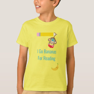 T-shirt I Go Bananas pour lire le singe pendu