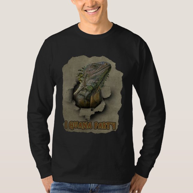 T-shirt I Guana Party I want to party Iguana Party Animal (Devant)