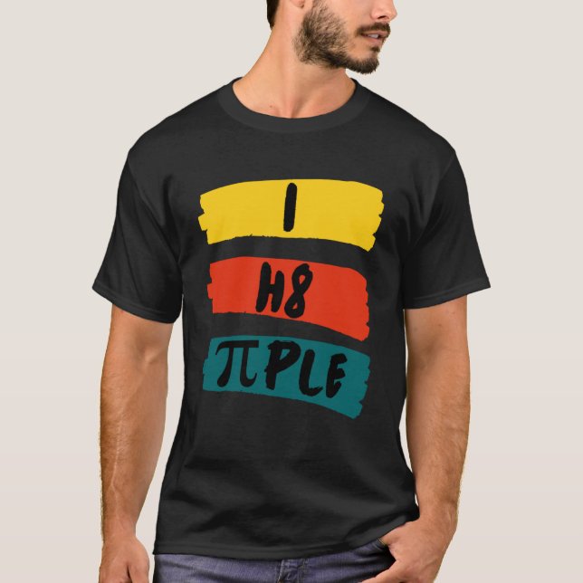 T-shirt i h8 ple je déteste les gens Je hais les gens Décl (Devant)