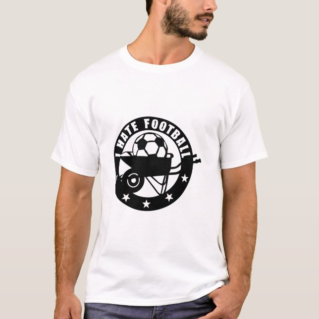 T-shirt i hate football brouette logo (Devant)