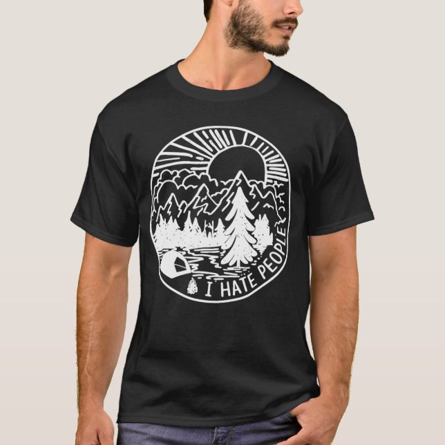 T-shirt I Hate People I Love Camping Funny (Devant)