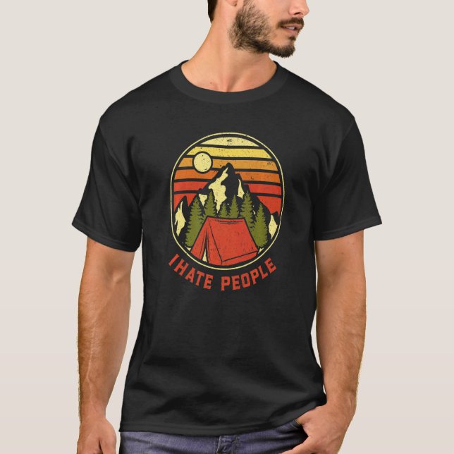 T-shirt I Hate People Vintage Camping (Devant)