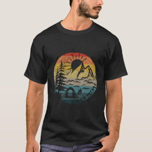 T-shirt I Hate People Vintage Sun Retro Camping Randonnée