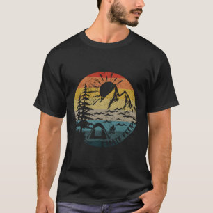 T-shirt I Hate People Vintage Sun Retro Camping Randonnée