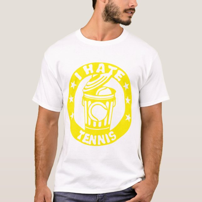T-shirt i hate tennis poubelle 5 trashcan balle (Devant)