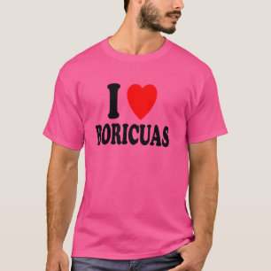 T-shirt I Heart (Amour) Boricuas Attraction Préférence Pue