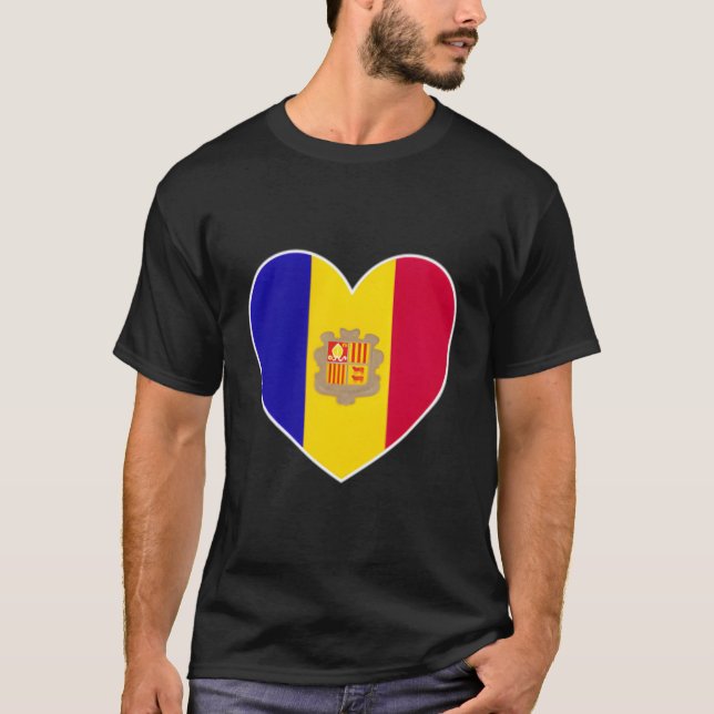 T-shirt I Heart Andorra - Fun Andorra Drapeau Coeur (Devant)