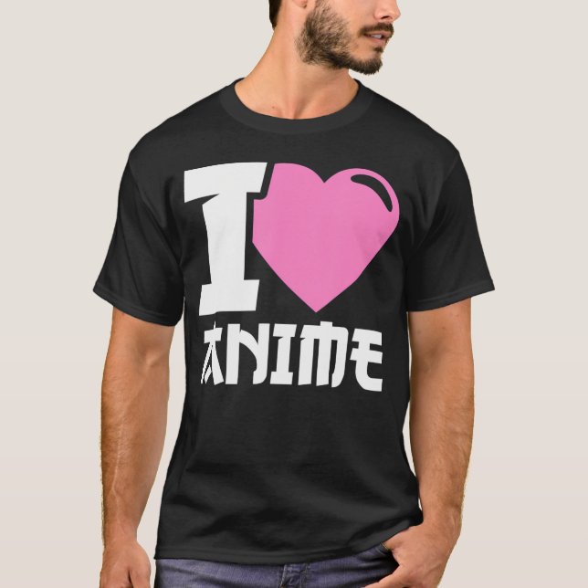 T-shirt I Heart Anime I Love Anime (Devant)