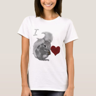 T-shirt I Heart Baby Squirrels Fuzzy Animal