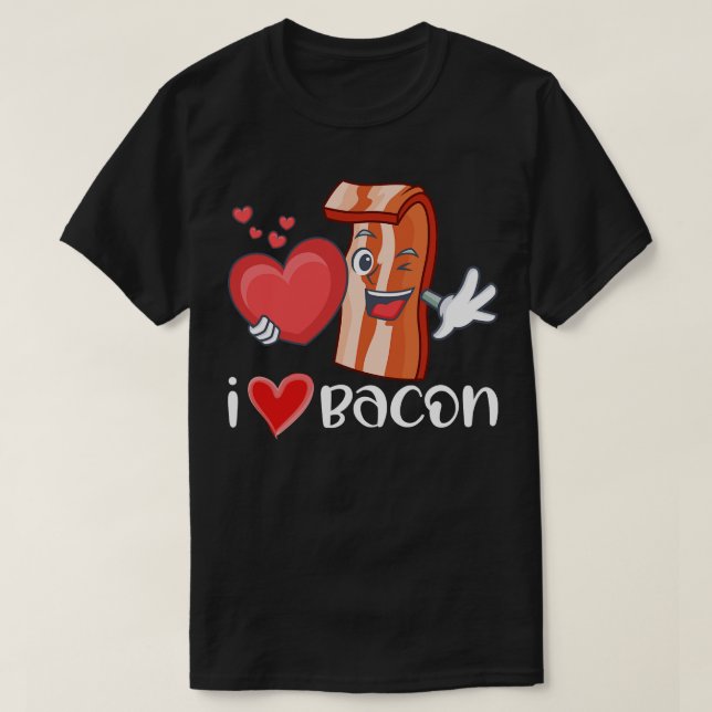 T-shirt I Heart Bacon  (Design devant)