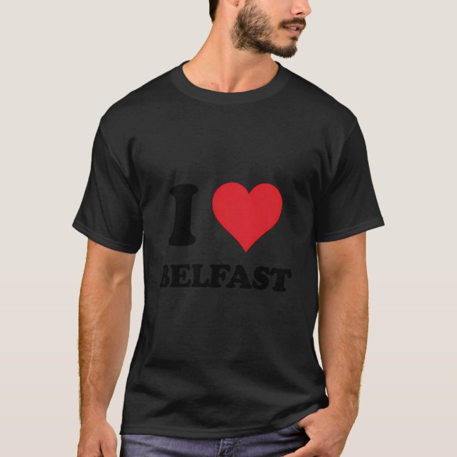 T-shirt I Heart Belfast Love Uk (Devant)